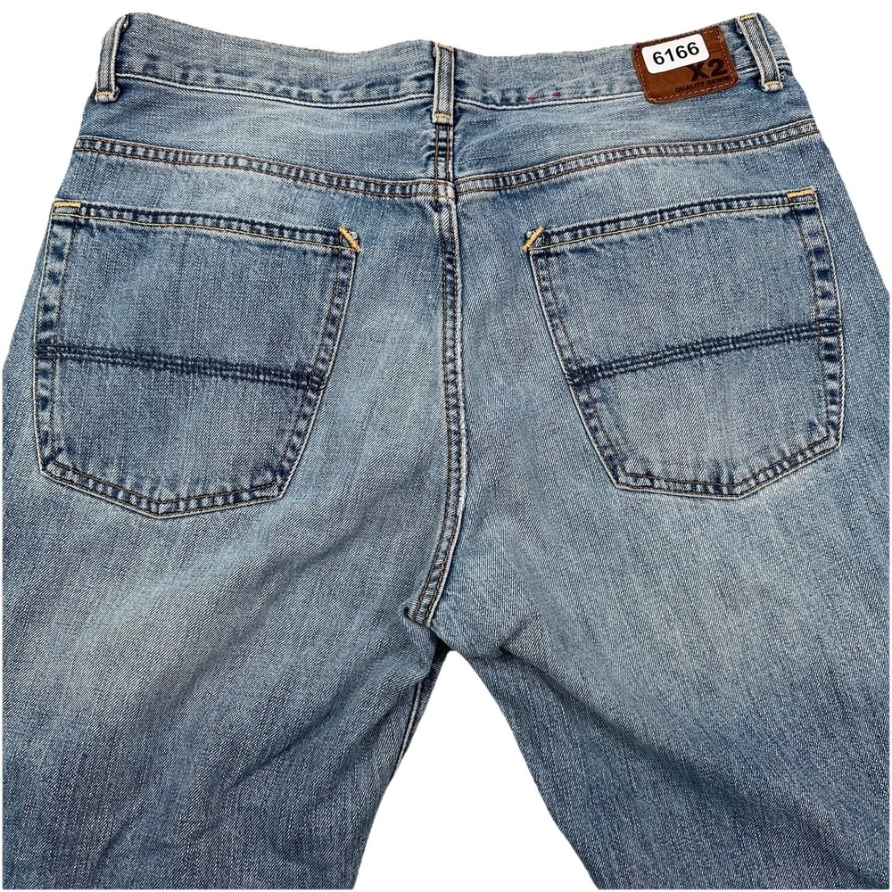 Y2K VTG Express X2 Loose‎ Boot Cut Jeans Denim Mens 33x30 Blue Light Wash Skate
